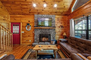 Smart TV, fireplace, video games