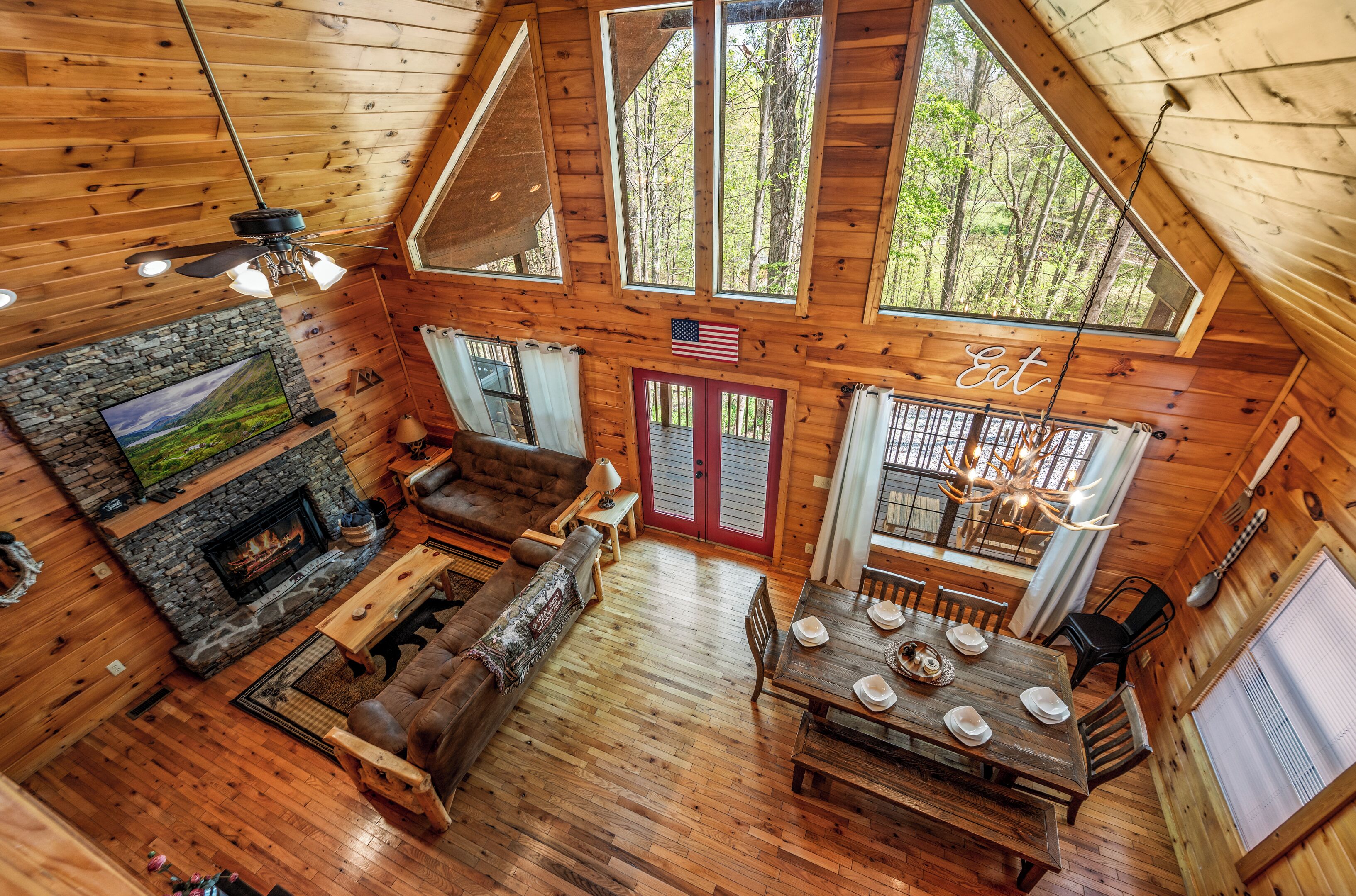 Smart TV, fireplace, video games
