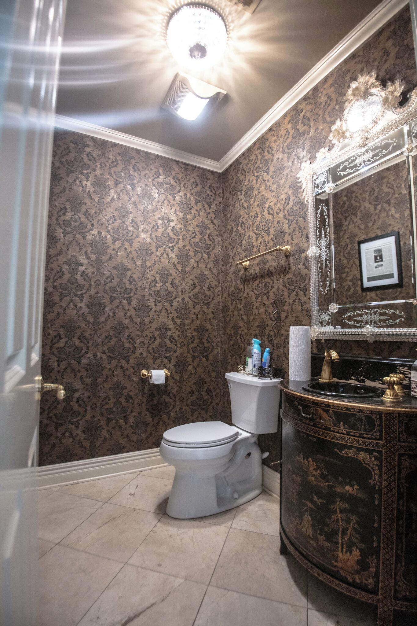Shower, jetted tub, hair dryer, bidet