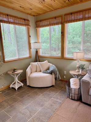 Smart TV, fireplace, video games