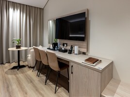 In-room safe, laptop workspace, blackout curtains, iron/ironing board