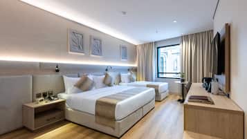 Deluxe Room, Multiple Beds, Mobility Accessible | In-room safe, laptop workspace, blackout curtains, iron/ironing board