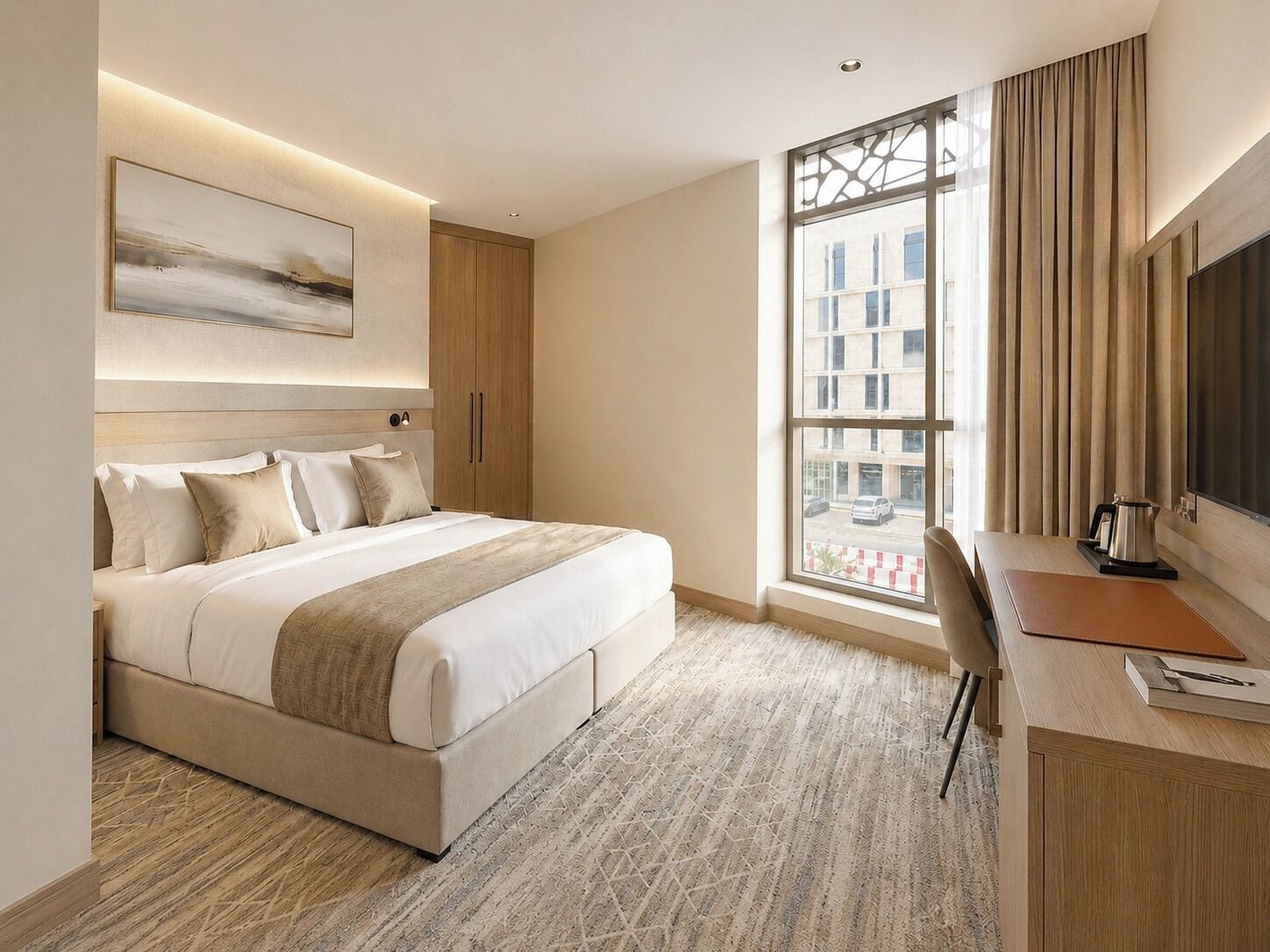 Deluxe Room, 1 King Bed | In-room safe, laptop workspace, blackout drapes, iron/ironing board