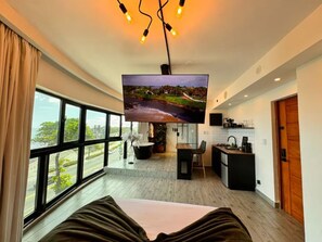 1 bedroom, iron/ironing board, WiFi, bed sheets - Loft minimalista con vistas al mar y bañera  en Santo Domingo with AC, WiFi (Santo Domingo)