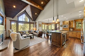 Smart TV, fireplace, table tennis, books