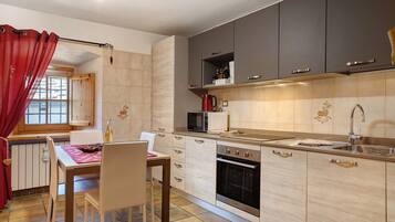 Jääkaappi, mikroaaltouuni, uuni, liesi