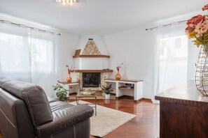 Televisión, chimenea