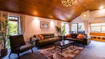 Smart TV, fireplace, ping pong, stereo