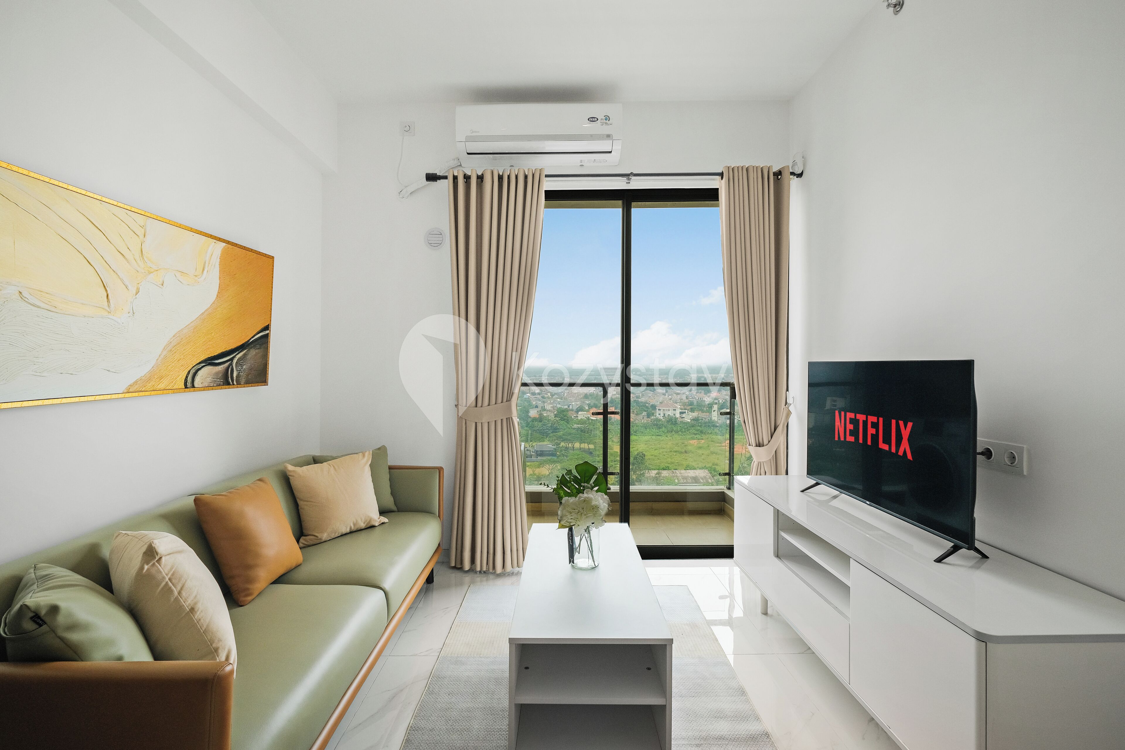 Apartamento, 2 quartos, vista para a cidade | Área de estar