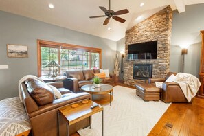 TV, fireplace, table football, offices