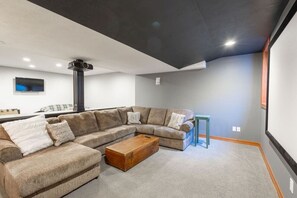 TV, fireplace, table football, offices