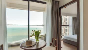 Luxury Apartment, 2 Bedrooms, Balcony, Beach View | Pillowtop beds, minibar, in-room safe, desk