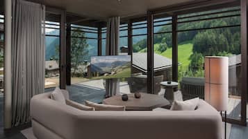 Chalet Deluxe, vista montagna | Area soggiorno