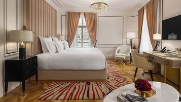 Premium bedding, down duvets, Select Comfort beds, minibar