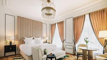 Premium bedding, down duvets, Select Comfort beds, minibar