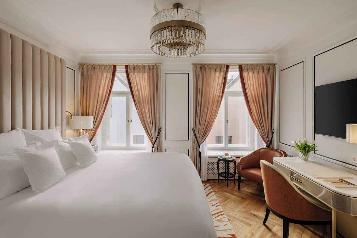 Premium bedding, down comforters, Select Comfort beds, minibar