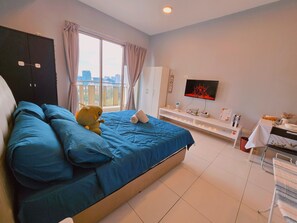 Comfort-Studiosuite, Balkon, Stadtblick