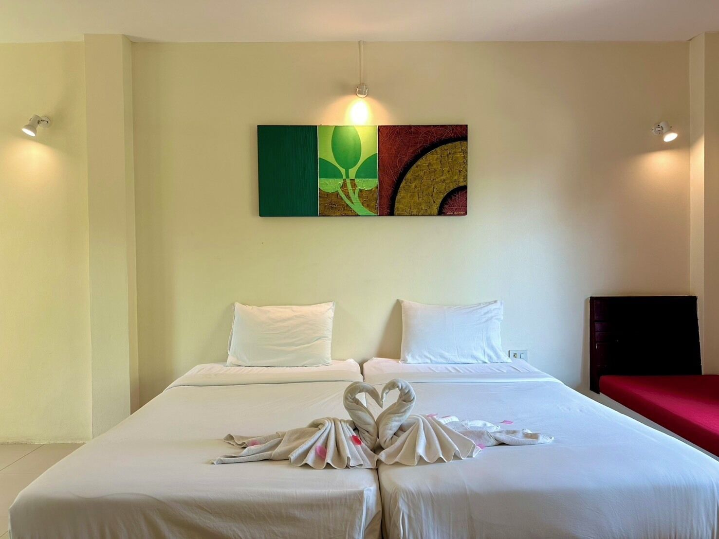 Deluxe-Zweibettzimmer, 2 Einzelbetten, Gartenblick