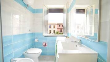 Dusche, Haartrockner, Bidet, Handtücher