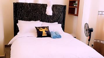 1 chambre, bureau, fer et planche Ă repasser, lit parapluie