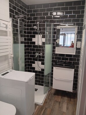 Shower, hair dryer