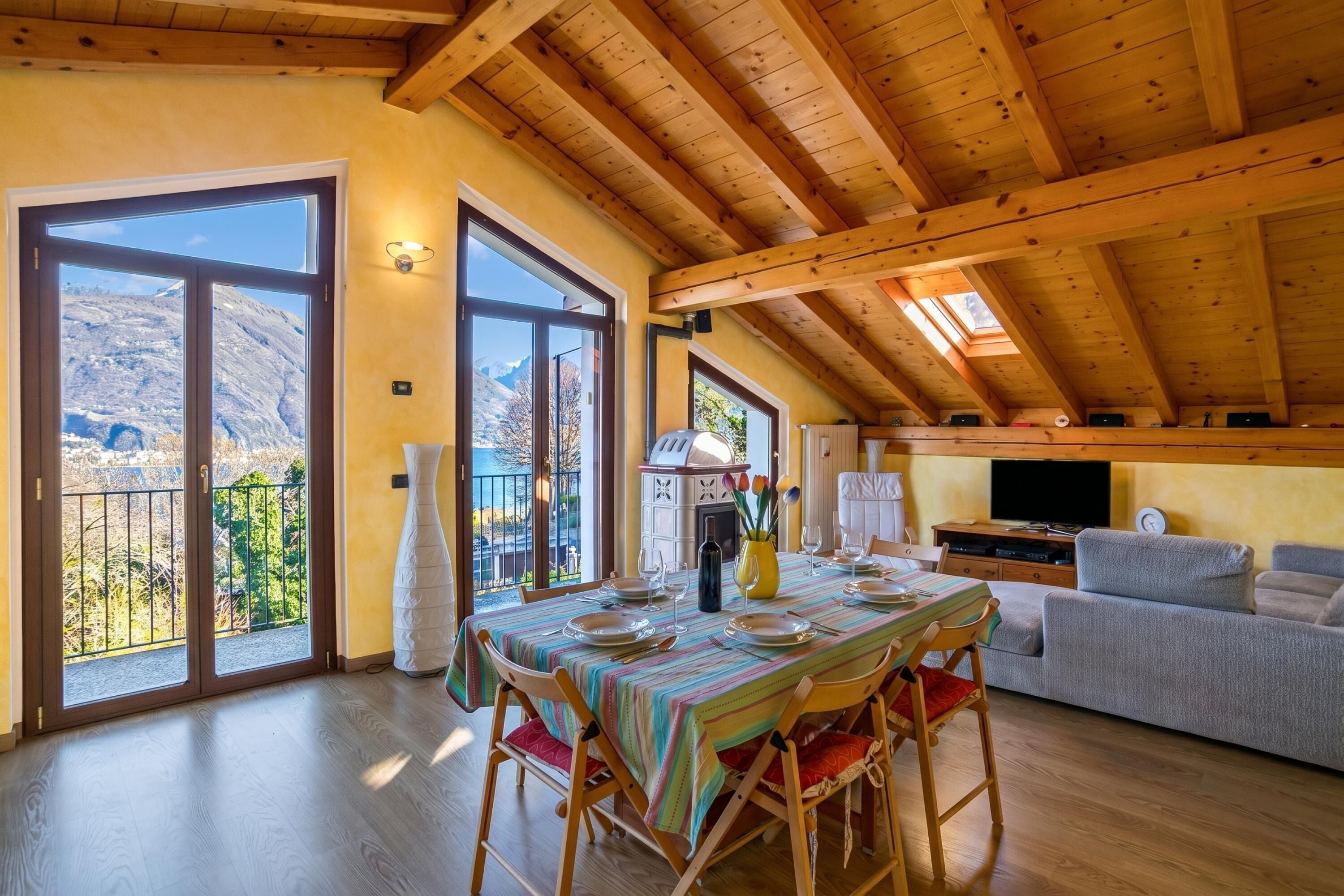 Familienapartment, 2 Schlafzimmer, 2 Bäder, Bergseite (Cremia Dreamhouse) | Wohnbereich