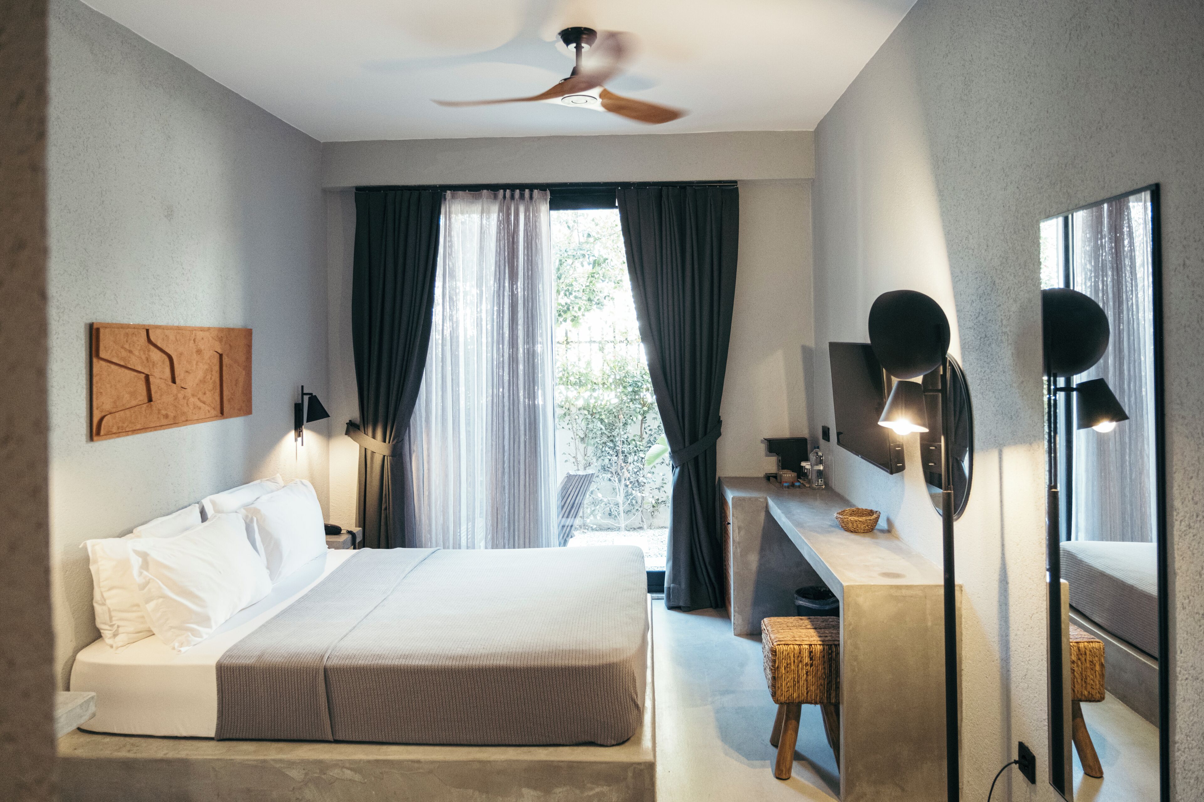 In-room safe, desk, laptop workspace, blackout drapes