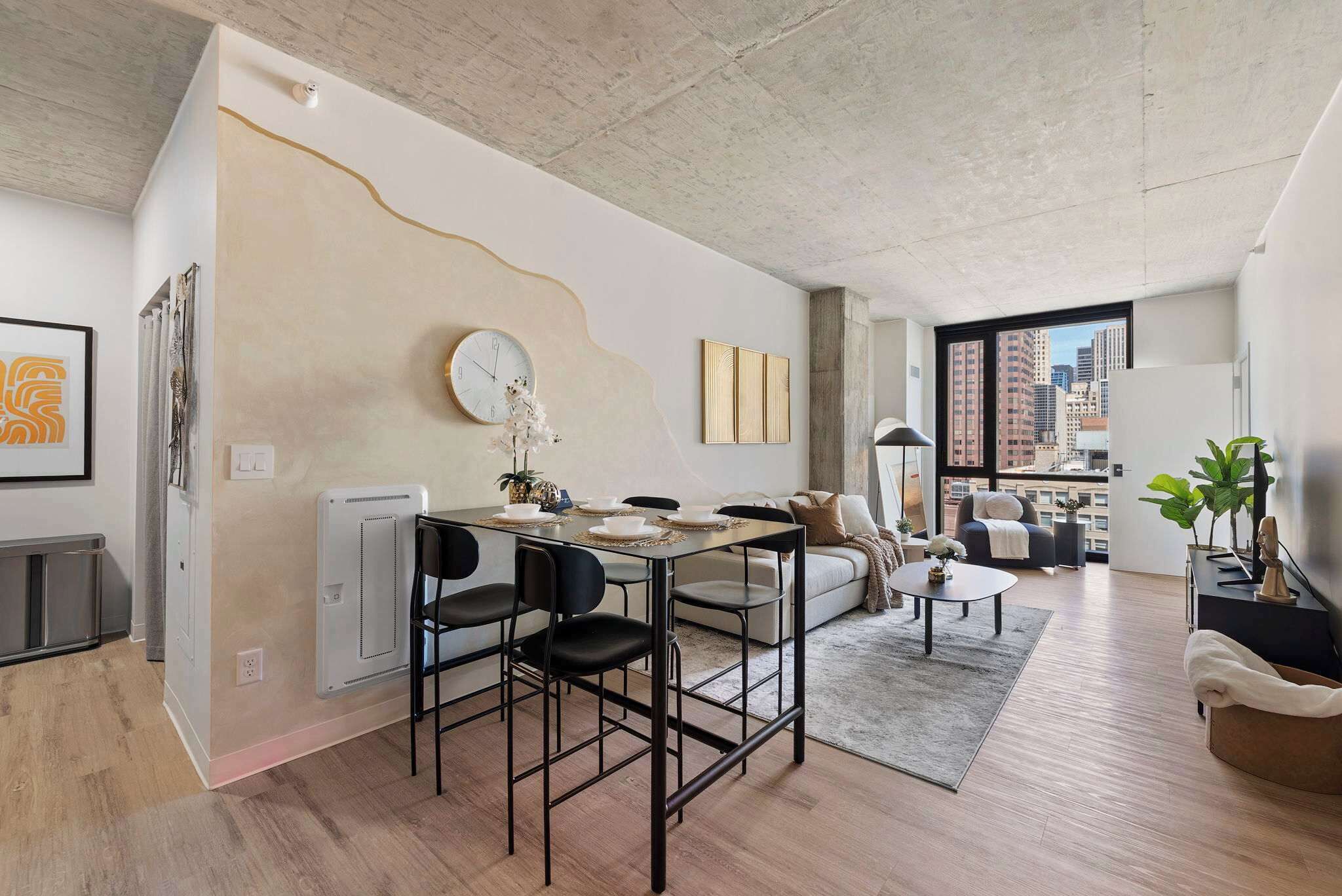 TV, foosball, offices