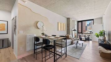 TV, foosball, offices