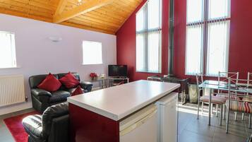 Fireplace, DVD player