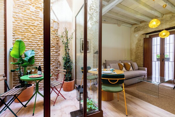 Lägenhet Design - uteplats - utsikt mot innergården | Terrass/Patio