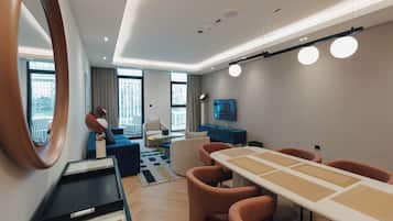 The Masterpiece Three Bedroom Suite | In-room safe, desk, laptop workspace, soundproofing