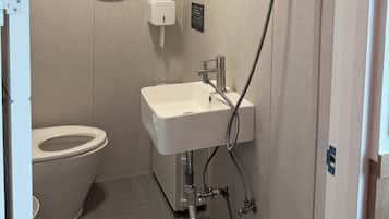 Basic Double Room (non-Korean nationals only) | Bathroom | Shower, hair dryer, slippers, towels