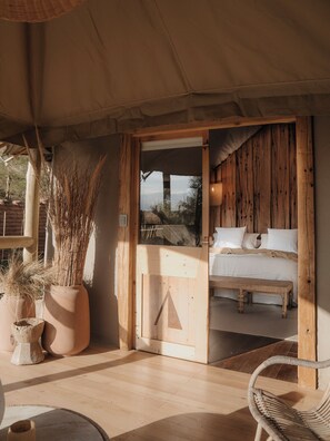 Frette Italian sheets, premium bedding, down duvets, pillow-top beds - UNAI Atacama Luxury Tents (San Pedro de Atacama)