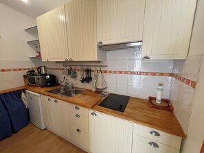 Fridge, microwave, stovetop, dishwasher