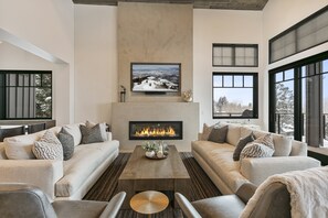 TV, fireplace - NEW! 50 - Six Bedroom with Spa Stag Lodge by Deer Valley Resort (Park City)
