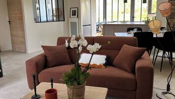 Fernseher, Kamin, Bücher