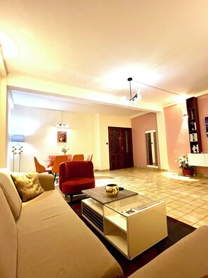 Living area - Large furnished apartment in Bastos (Yaoundé)