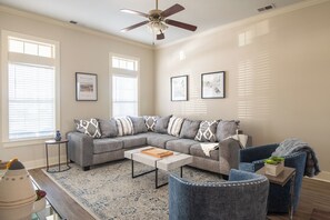 Smart TV, fireplace, video games, offices