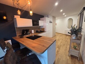 Kühlschrank, Mikrowelle, Ofen, Herdplatte