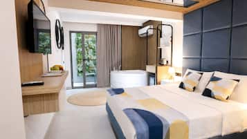 Deluxe-Zimmer, Whirlpool, zum Innenhof hin | Bettwäsche