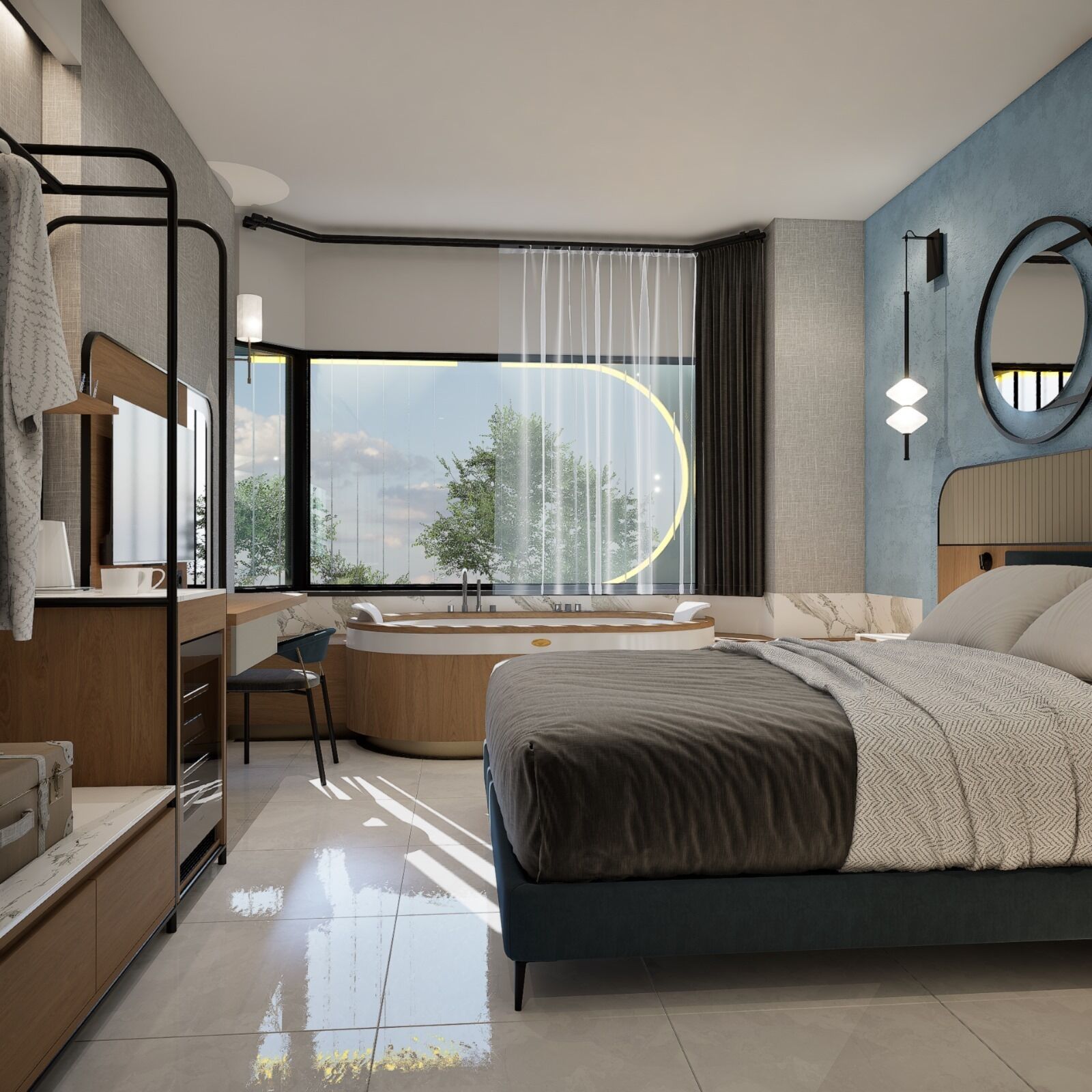 华丽双人房, 1 张双人床