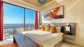 Departamento de diseñador, balcón, vista parcial al mar | 1 habitación y wifi gratis