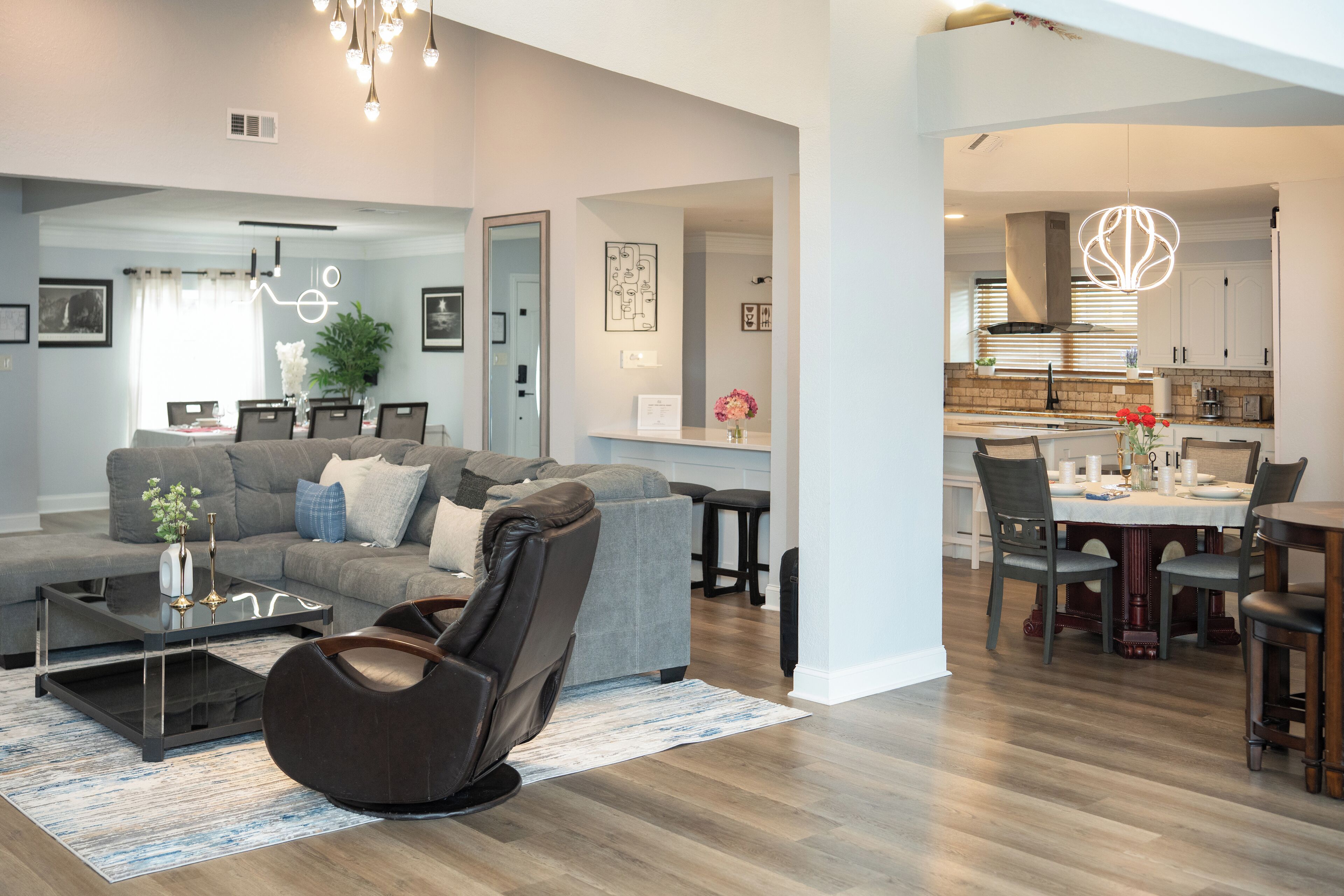 Smart TV, fireplace, table football