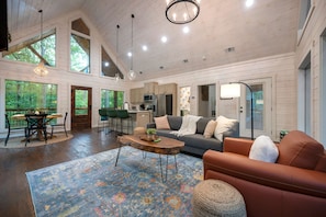 Smart TV, fireplace, video games