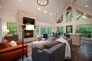 Smart TV, fireplace, video games