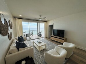 Living area - Just Listed! 2 Bedroom Gulf Front in High Pointe with Seasonal Beach Service (Rosemary Beach)