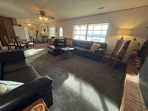 Smart TV, DVD player, video library, stereo