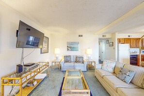 TV, DVD player, books