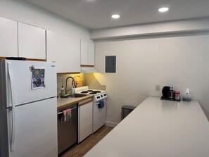 Fridge, oven, stovetop, dishwasher